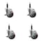 Service Caster 5'' Maroon Poly Swivel 3/4'' Expanding Stem Caster Set with Brake, 4PK SCC-EX20S514-PPUB-MRN-TLB-34-4 - alternate 1